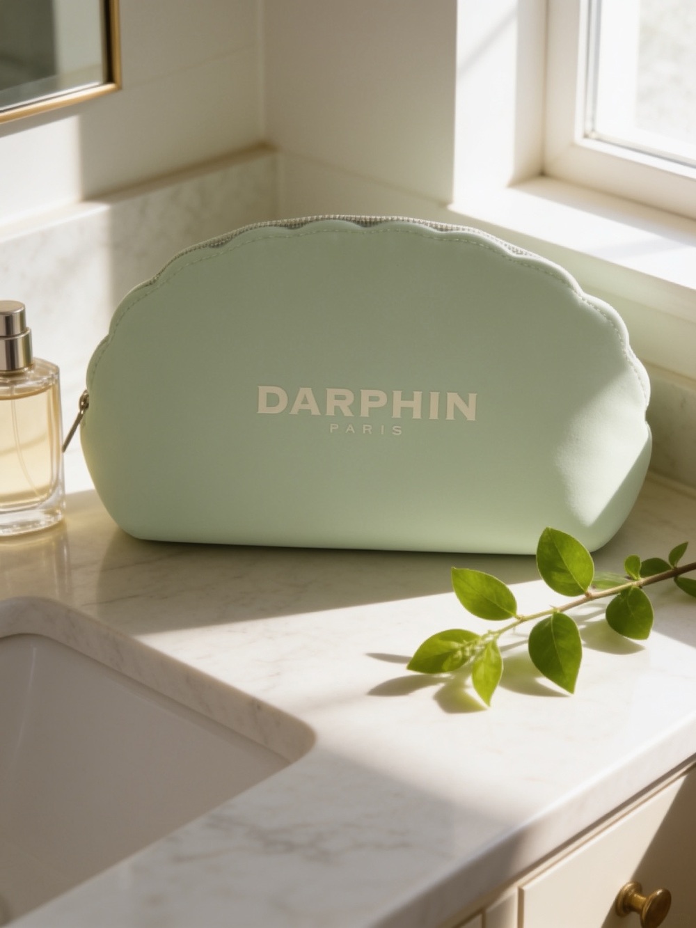 DARPHIN Mint Scalloped Cosmetic Pouch